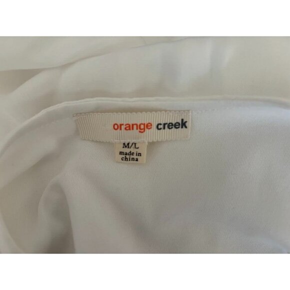 ORANGE CREEK Dress Size M/L White Boho Embroidered Midi Lined Rayon - Picture 9 of 10